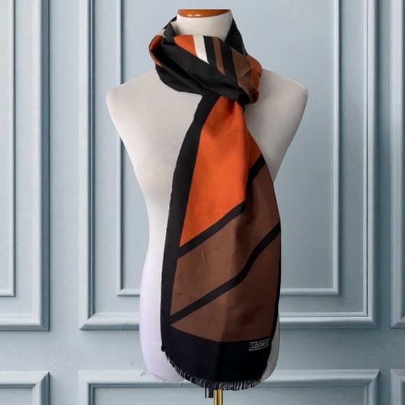 LOEWE Silk Fringe Scarf Hand Rolled